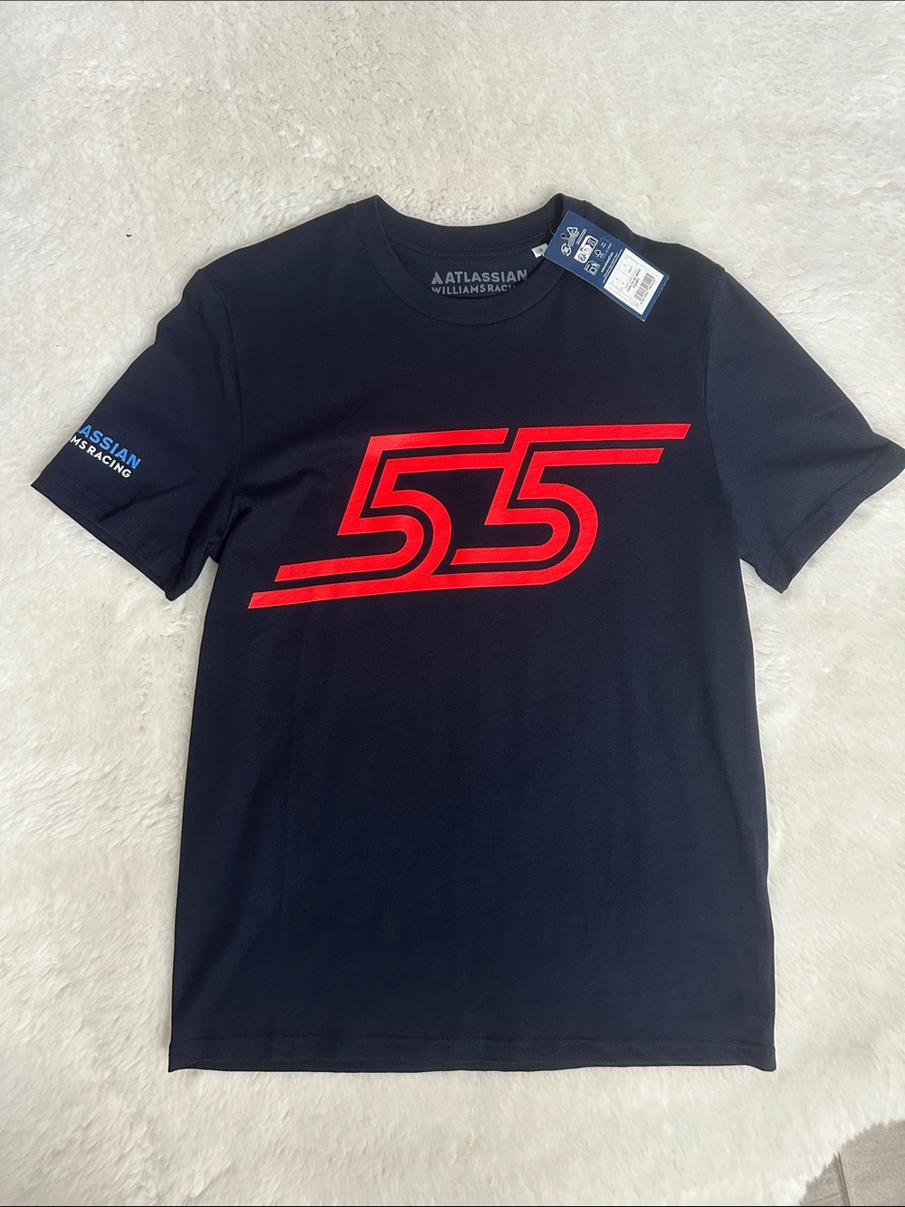 Men's Dark Navy Tee with Red Carlos Sainz '55' Graphic